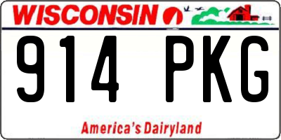 WI license plate 914PKG