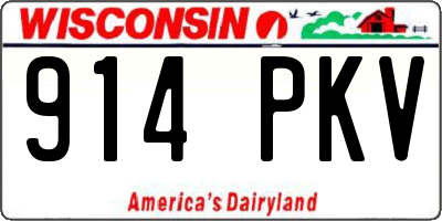 WI license plate 914PKV