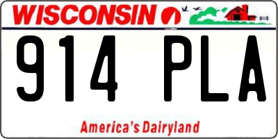 WI license plate 914PLA
