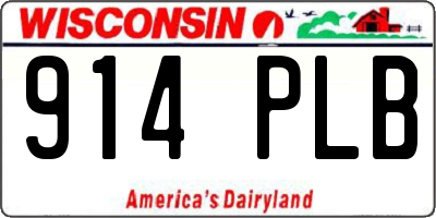 WI license plate 914PLB