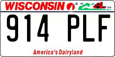 WI license plate 914PLF