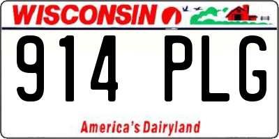 WI license plate 914PLG