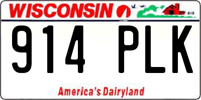 WI license plate 914PLK