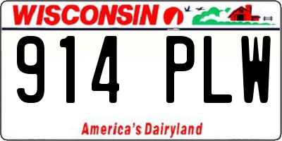 WI license plate 914PLW