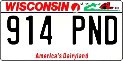 WI license plate 914PND