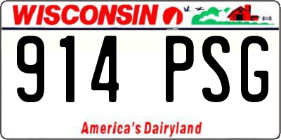 WI license plate 914PSG