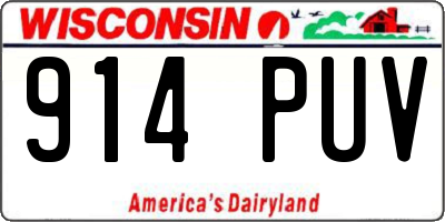 WI license plate 914PUV