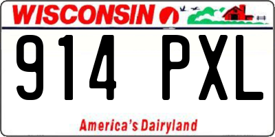 WI license plate 914PXL