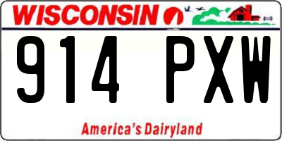 WI license plate 914PXW