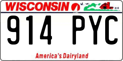 WI license plate 914PYC