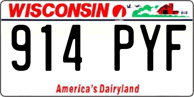 WI license plate 914PYF