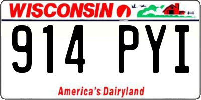 WI license plate 914PYI