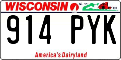 WI license plate 914PYK