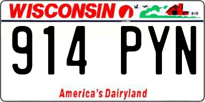 WI license plate 914PYN