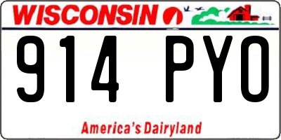 WI license plate 914PYO