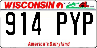 WI license plate 914PYP