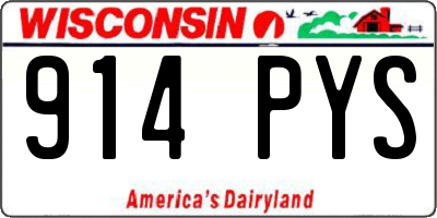 WI license plate 914PYS