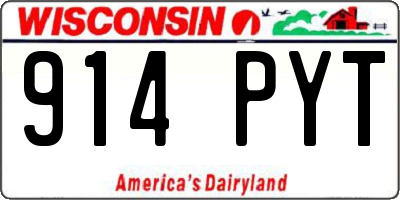 WI license plate 914PYT
