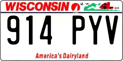 WI license plate 914PYV