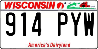 WI license plate 914PYW