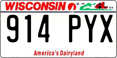 WI license plate 914PYX