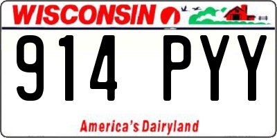 WI license plate 914PYY