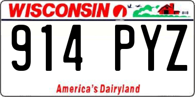 WI license plate 914PYZ