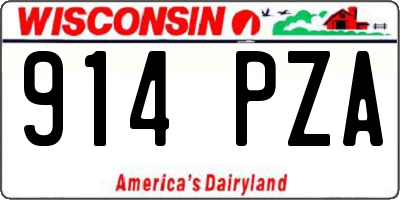 WI license plate 914PZA