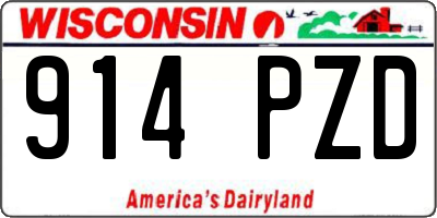 WI license plate 914PZD