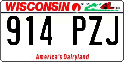 WI license plate 914PZJ