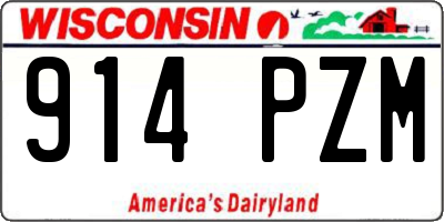 WI license plate 914PZM