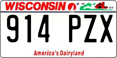 WI license plate 914PZX