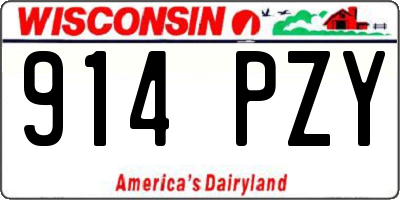 WI license plate 914PZY