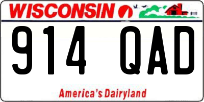 WI license plate 914QAD