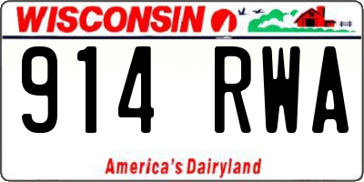 WI license plate 914RWA