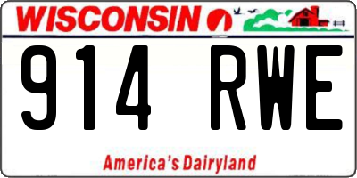 WI license plate 914RWE