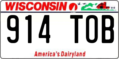 WI license plate 914TOB