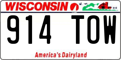 WI license plate 914TOW