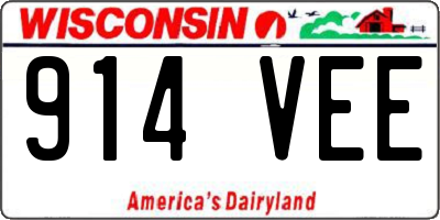 WI license plate 914VEE