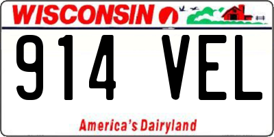 WI license plate 914VEL