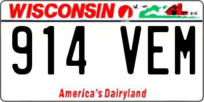 WI license plate 914VEM