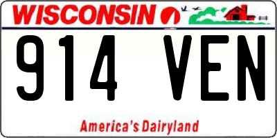 WI license plate 914VEN
