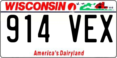 WI license plate 914VEX
