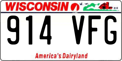 WI license plate 914VFG