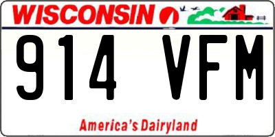 WI license plate 914VFM