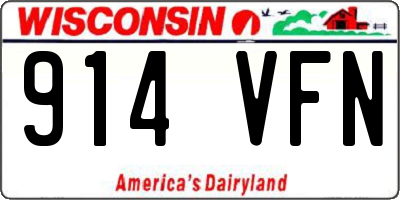 WI license plate 914VFN