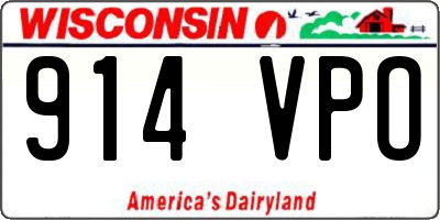 WI license plate 914VPO