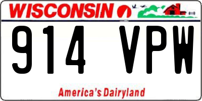 WI license plate 914VPW
