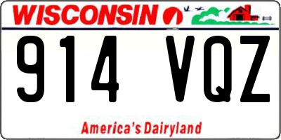 WI license plate 914VQZ