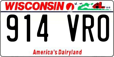 WI license plate 914VRO